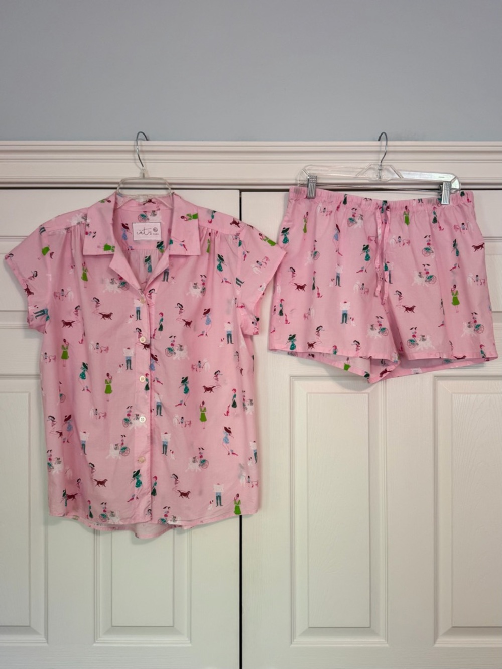 LIKE NEW Cat’s Pajamas Pink City Dogs PJs 100% Luxe Pima Cotton XL